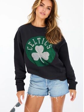 Terez Boston Celtics Black Sweatshirt